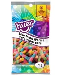 HUER SOUR NEON WORMS (PEG BAG)