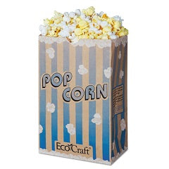 DELUXE PAPER POPCORN BAG BLUE ECOCRAFT 85OZ