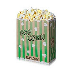 DELUXE PAPER POPCORN BAG GREEN ECOCRAFT 130OZ