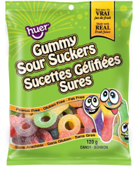 HUER GUMMY SOUR SUCKERS (PEG BAG)