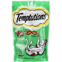 WHISKAS TEMPTATIONS CAT TREATS SEAFOOD FISH (PEG BAG)