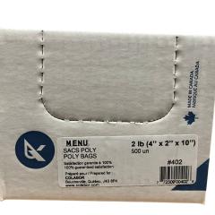 MENU BAG POLY 2PND 4X2X10"