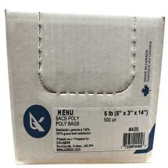 MENU BAG POLY 5PND 5X3X14"