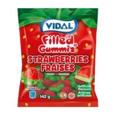 VIDAL GUMMIES FILLED STRAWBERRIES (PEG BAG)