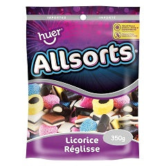 HUER LICORICE ALLSORTS (PEG BAG)