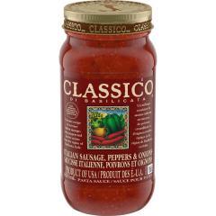 CLASSICO PASTA SAUCE BASIL SAUSAGE PEPPERS ONION (JAR)