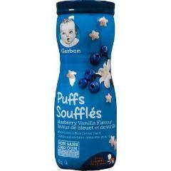 GERBER GRADUATE BABY FOOD PUFFS BLUEBERRY VANILLA