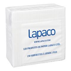 LAPACO NAPKIN DINNER 2PLY 1/8 FOLD WHITE