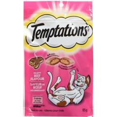 WHISKAS TEMPTATIONS CAT TREATS HEARTY BEEF (PEG BAG)